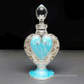 10ml Luxury Arabian Perfume Bottle Metal Glass Heart Shape Essential Oil Bottle with Box